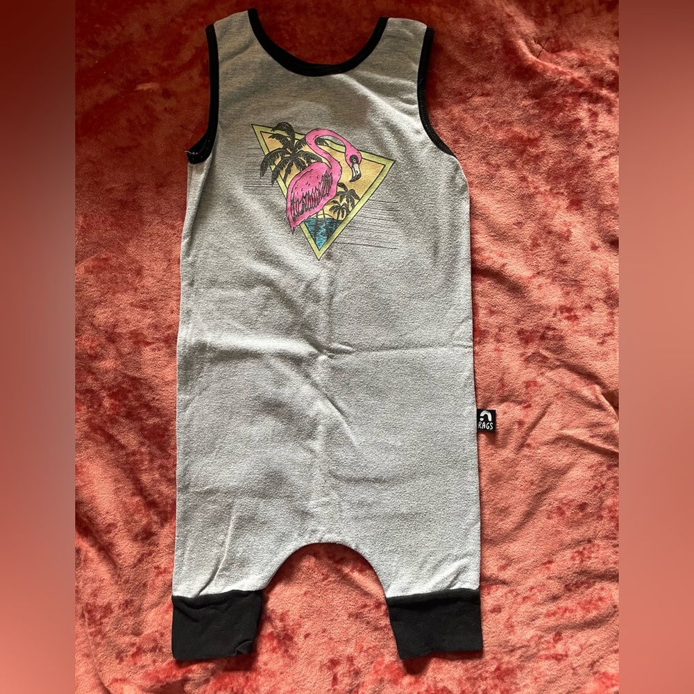 12-18 mo Flamingo Rag romper
